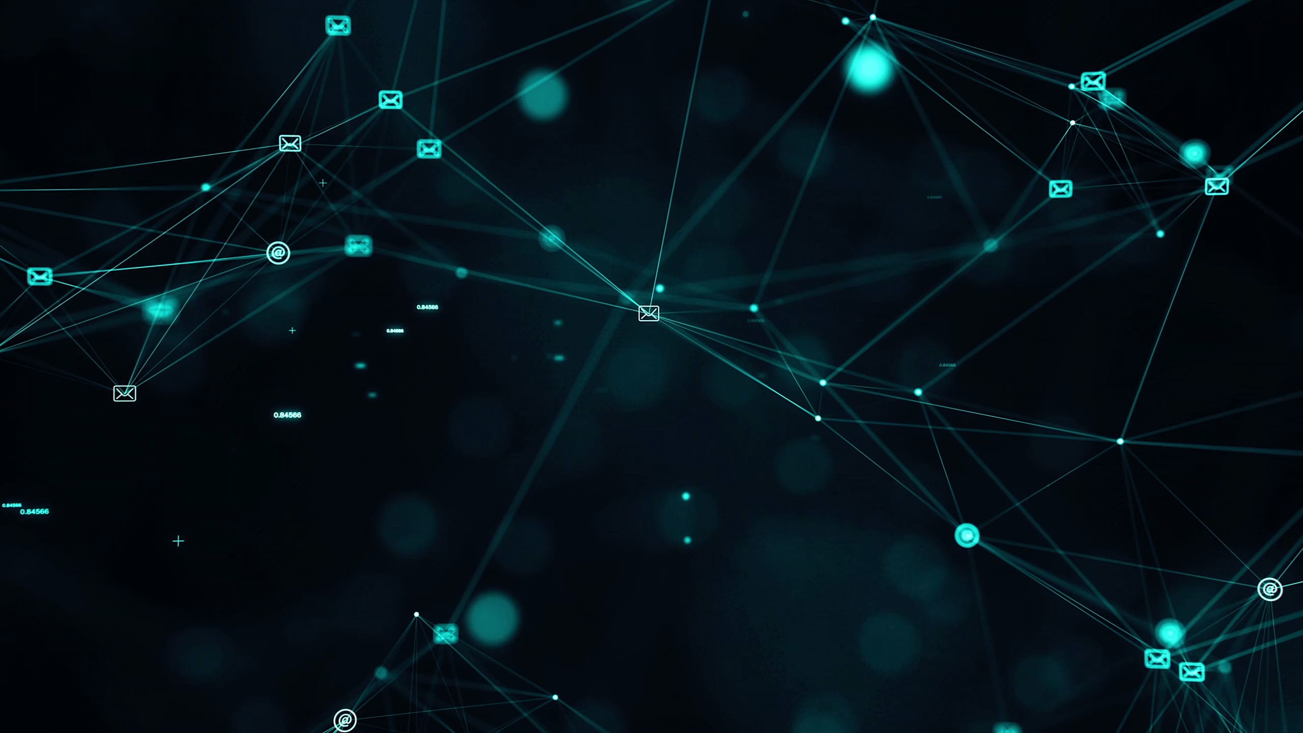 traços conectando símbolos de @ e email